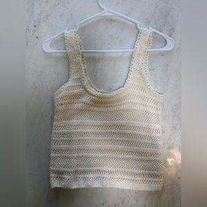 Abercrombie & Fitch Cream Crochet Tank Top
